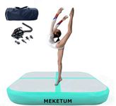 Air Tumbling Track Gymnastics Mat Inflatable 1x1 m 4 inchs/8 inchs Thickness with Air Pump for Home Use/Training/Cheer leading/Yoga/Water Fun