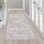 Homcomodar Distressed Runner Rug for Hallway 60x120cm Vintage Hallway Rugs with Rubber Backing Non Slip Floor Carpet Runner Washable Area Rug Runner for Laundry Room