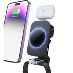 GripPro 3 in 1 Magnetic Wireless Car Charger, Car Wireless Charger Mount Compatible for iPhone/Apple Watch/Airpods