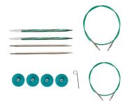 Knit Picks Try IT Interchangeable Knitting Needle Set - Caspian Wood and Nickel Plated Tips (Sizes US 6 and 7)