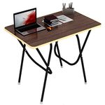 wow craft Multipurpose Foldable and Portable Study Table, Computer Desk, Laptop Table, Made with Engineered Plywood top and Powder Coated Finish for Home & Office (FS Brown)