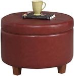 HomePop Round Leatherette Storage O
