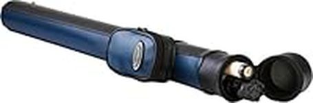 Casemaster Q-Vault Supreme Billiard/Pool Cue Hard Case, Holds 1 Complete 2-Piece Cue (1 Butt/1 Shaft), Blue