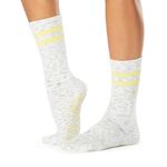 TAVI Kai Fashion Crew Grip Socks - Slipper Socks for Barre, Pilates, and Yoga - Pilates Socks with Grips for Women and Men, Wildflower Space Dye, Medium