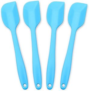 Silicone Spatula 4-piece Set, Heat-Resistant Non-stick Rubber Spatulas with Stainless Steel Core, Blue
