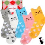 ZXGXLAW 5 Pack Women's Cat Socks Co