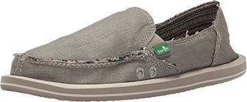 Sanuk Women's Donna Hemp Slip-On Shoe, Olive Grey, 7 M US