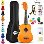 Soprano Ukulele Kit for Beginner Adult Student 21 Inch Ukelele Gig Bag Strap String Tuner Songbook Pick Polishing Cloth