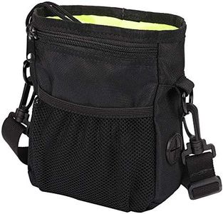 HANWELL Dog Treat Bag with Built-In Poop Bags Dispenser, Puppy Pet Training Walking Pouch with Adjustable Waist Belt & Shoulder Strap, Hands Free Carries for Running (Black)