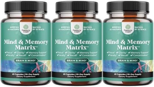 Advanced Brain Supplement for Memory and Focus - Nootropics Brain Support Supplement with Memory and Focus Vitamins for Adults of All Ages - for Brain Fog Clarity Energy and Recall (3 Pack)