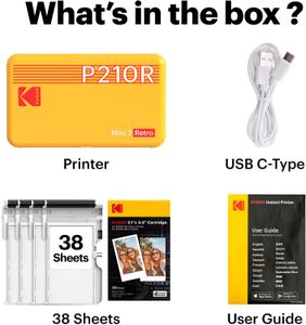 KODAK Mini 2 Retro Photo Printer – White Portable Instant Printer