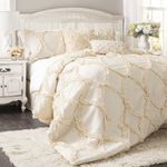 Lush Decor Ivory Comforter Ruffled 