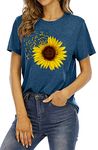 MEESHEEP Sunflower Shirt Women Sunflower Graphic Tshirts Summer Flower Short Sleeve Tee Tops