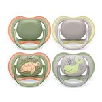 Philips Avent Ultra Soother - 4 x Light, Breathable Baby Soothers for Babies Aged 6-18 Months, BPA Free with Steriliser Carry Case (Model SCF085/66)