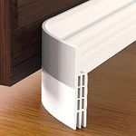 Door Draft Stopper Under Door Seal for Exterior/Interior Doors, Door Sweep Strip Under Door Draft Blocker, Soundproof Door Bottom Weather Stripping, 2" W x 39" L, (White)