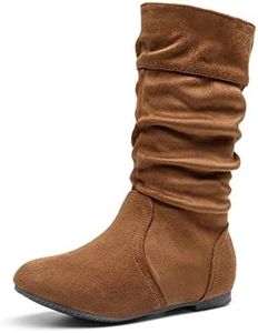 DREAM PAIRS Little Kid BLVD-K Tan Girl's Knee High Boots Size 13 M US Little Kid