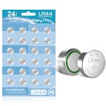 POWEROWL 24-PCS LR44 Batteries, AG13 357 SR44 A76 L1154F 1.5V Button Cell Batteries for Watches, Hearing Aids, Glucometers, Key Fobs, and More Small Electronics