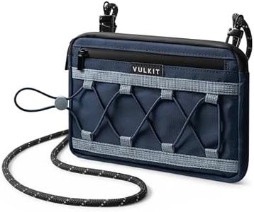 VULKIT Neck Wallet for Travel, Nylon Passport Holder RFID Blocking with Adjustable Lanyard, Blue