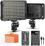 Neewer Dimmable 176 LED Video Light 5600K on Camera Light Panel with 2600mAh Battery and USB Charger for Canon, Nikon, Pentax, Panasonic, Sony, and Other Digital SLR Cameras for Photography