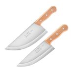 Captoola 7.4 Inch Multipurpose Hand Forged Kiritsuke Chef Knives Meat Sushi Knife Meat Cleaver Knife Wood Handle (Set of 2)