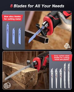XIAZIR Reciprocating Saw – Brushless Motor, 2x 21V Batteries, 8 Alloy Steel Blades