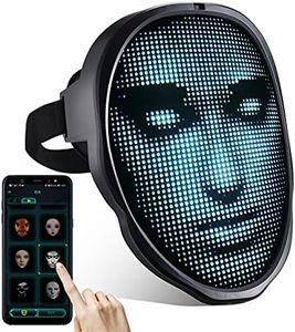 brookhaus Led Mask, Bluetooth App Controlled Halloween Masks, Luminous Mask for Adults, Light up Costumes Masks