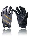 HANDLANDY Mens Work Gloves with Touch Screen Fingertips, Breathable & Flexible Mechanic Working Gloves,Craftsman,Outdoor, Yard Glove