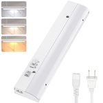 LED Under Cabinet Lighting, 12 Inch Plug in Under Counter Light Fixture, Dimmable, ETL& Energy Star, 3 Color Changing Linkable Over Sink Lighting for Kitchen, Office, Garage, Workshop