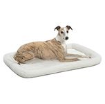 36L-Inch White Fleece Dog Bed or Cat Bed w/Comfortable Bolster | Ideal for Medium/Large Dog Breeds & Fits a 36-Inch Dog Crate | Easy Maintenance Machine Wash & Dry | 1-Year Warranty