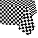 137 * 274cm Disposable Checkered Flag Black Table Cloth Table Covers,Racing Car Party Rectangular Dining Table Cover Tablecovers Plastic Tablecloths for Picnic,Cocktail,Birthday Parties Decorations