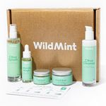 WildMint 5-Step Superfood Clear Skin Kit | Natural Cleanser, Toner, Serum, Face Oil & Moisturiser | Skincare for Acne, Sensitive, Dark Spots, Dry & Mature Skin | UK Made Vegan & Cruelty-Free Skincare