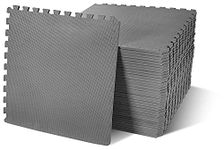 Signature Fitness Puzzle Exercise Mat with EVA Foam Interlocking Tiles for MMA, Exercise, Gymnastics and Home Gym Protective Flooring, 1/2" Thick, 144 Square Feet, Gray