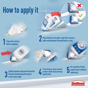 UniBond Re-New Sealant, White, 80ml – Easy Silicone Joint Refresher