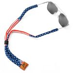 Pilotfish Premium Cotton Eyewear Retainer Sunglass Strap - Multiple Design Options - Soft & Durable Sunglass Holder, Patriot, 28 Inch