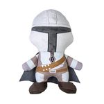 Star Wars Pets The Mandalorian 9 Inch Plush Toy for Dogs | Medium Star Wars Plush Toys Fabric Plush Dog Toy, Squeaky Star Wars Plush Toys for Medium Dogs, Grey (FF17878)