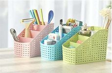 Zyro Plastic Multipurpose Storage Basket Rack Desk Organizer for Stationery Pen Stand | Cutlery Stand (Multicolour)