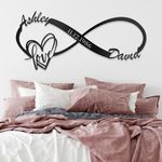 Custom Infinity Sign Anniversary Gifts for Couples Metal Wall Art Personalized Valentines Day Decorations Wedding Gifts Custom Metal Signs First Names S Bridal Shower Gifts Bedroom Decor for Couples