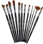 Crafts 4 All Paint Brushes 12 Set Professional Paint Brush Round Pointed Tip Nylon Hair Artist Acrylic Brush for Acrylic Watercolor Oil Painting