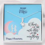 FABUNORA 925 Sterling Silver Chain Pendant & Necklace Special Surprise Gift To My Beautiful Wife, Pendant For Women With Message Card