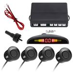 Carzex Car Reverse Parking Sensor with LED Display, Buzzer and Ultrasonic Reverse Auto Parking Assist System | (Set of 4 Pcs) | (Black)
