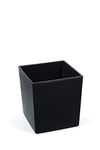 Gordanluk, Low Flowerpot, Square Shiny Gloss Flowerpot with internal liner, indoor plant pot, outdoor plant pots, plastic plant pots (Black, 30 x 30 x 31cm)