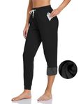 Inno Women's Baby Polar Fleece Lined Jogger Pants Warm Sweatpants Thermal Athletic Lounge, Black, XXL, Tall-34 Inseam