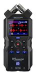 Zoom H4essential Handy Recorder (2024 Essential Series) | 4-track 32-bit | enhanced X/Y microphones | 2 XLR/TRS inputs | record live music | podcast | film sound | content | audio guide | black