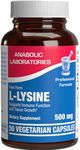 L Lysine 500 mg Capsules for Adults - Clinical Formula L-lysine Supplement for Gut Skin and Lip Health Plus Immune Support - Vegetarian Non-GMO & Made in The USA in cGMP Facilities - 50 Servings