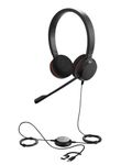 Jabra Evolve 20 Stereo Headset with noice canceling mic, Connect to Mobile/Tablet via USB-C/A, Lightweight Headband