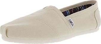 TOMS womens Classic Flat Espadrille Wedge Sandal, Natural Cream/White, 6 US, Natural Cream/White, 6 US