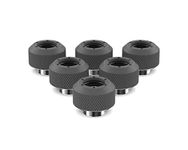 PrimoChill 1/2in. Rigid RevolverSX Series Fitting - 6 Pack - TX Matte Gun Metal