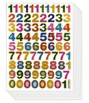 Colorful 0-9 Numbers - 10 Sheets (770 Stickers) Waterproof Self-Adhesive Metallic Foil Decorative Scrapbook Sticker for Teacher, Student, Kid, Birthday Party, Photo, Card, Envelope, Diary, Album, Each Number 0.5 Inches High (CS-10-NUMBER-0.5IN)