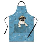 Bang Tidy Clothing Pug Gifts for Dog Lovers Owners - Cooking Baking Aprons - Kitchen Apron Gift for Women Men Bakers and Cooks