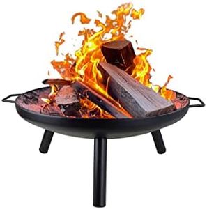 Cuisiland Wood Burning Fire Pit: 24-inch Outdoor Patio Fire Pits Bowl with 3 legs